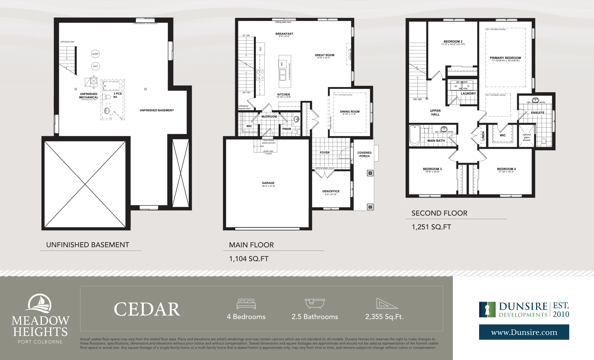 Cedar floor plan, 4 bed 2.5 bath