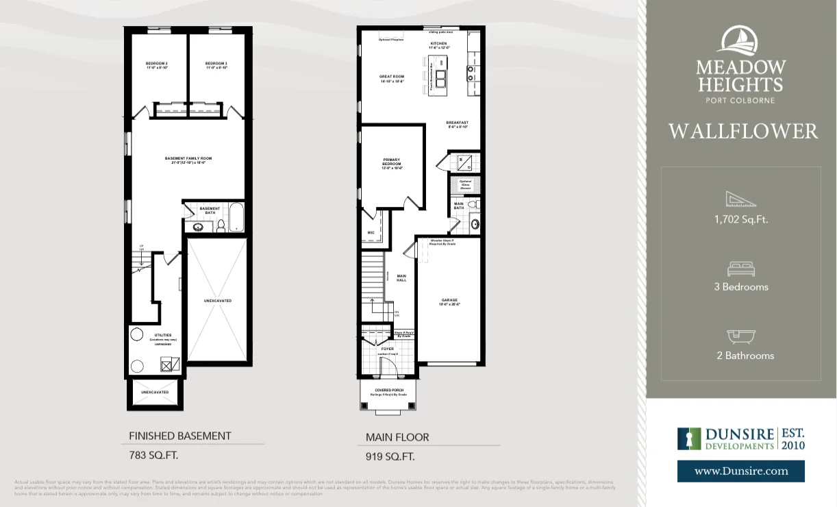 Wallflower floor plan, 3 bed 2 bath