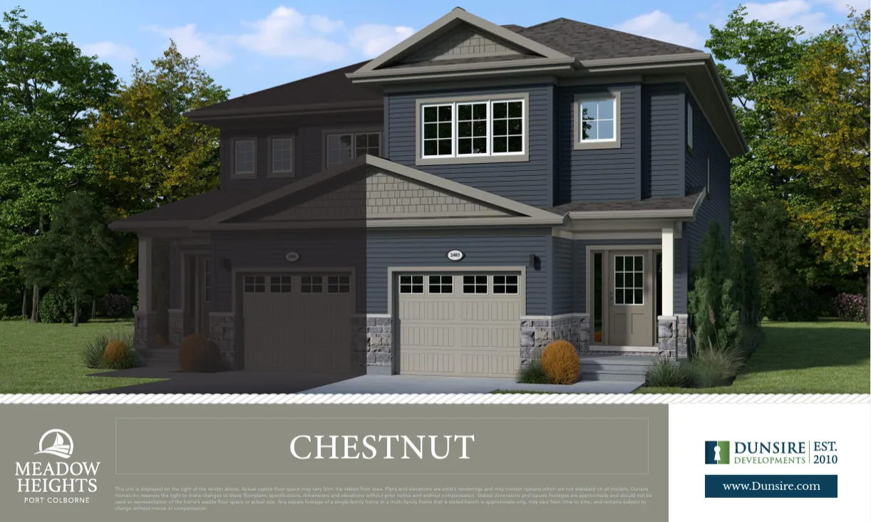 Chestnut semi-detached two-storey elevation, Meadow Heights